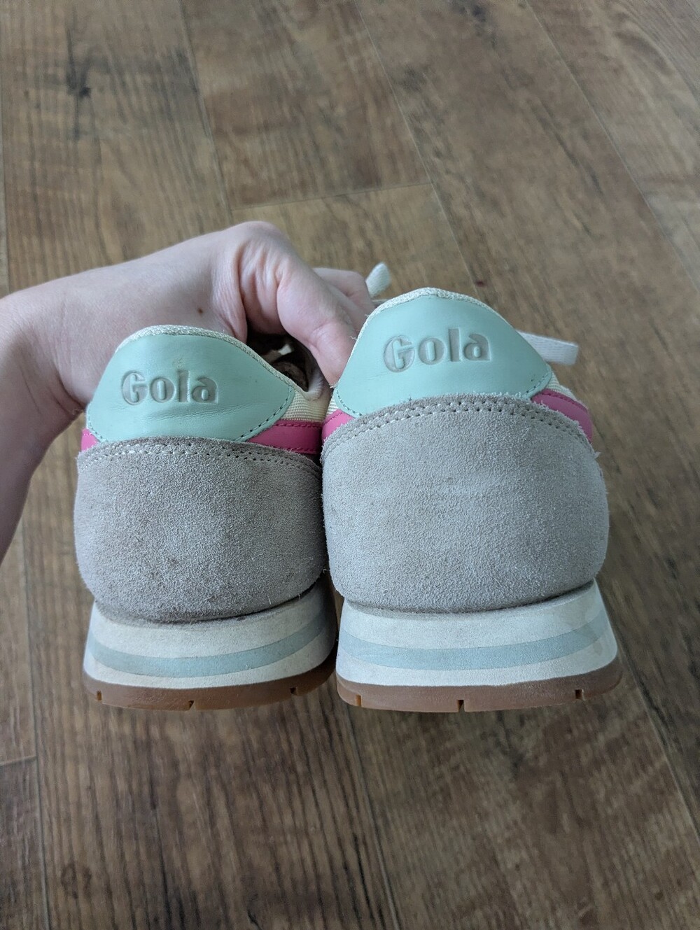 Gola Daytona Women's Sneakers Pink Cream Blue Grey Size 9 - Picture 6 of 9
